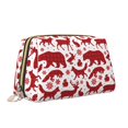 thumbnail image 2 of Rateoe red plaid Moose Bunny bear for Travel Makeup Bag,Large Capacity Cosmetic Bags for Women,Waterproof Portable Pouch Open Flat Toiletry Bag Make up Organizer, 2 of 8