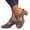 Grey, variant on Chunky Mid Heels Sandals for Women Backless Slip On Classic Open Toe Party Wedding Dress Pumps Shoes Gray Size 9