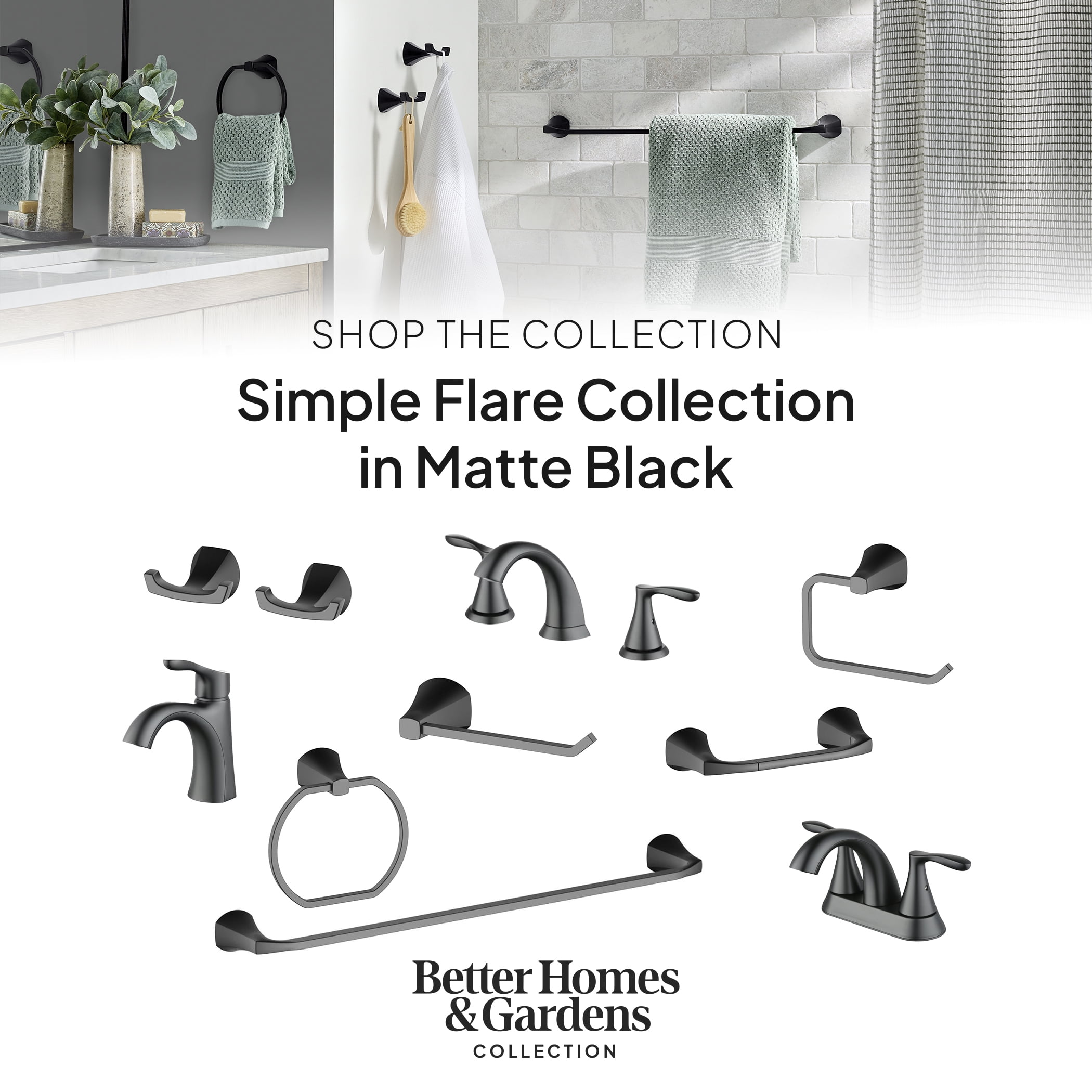 Better Homes & Gardens 8-Inch Widespread Matte Black Bathroom Faucet