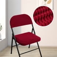 thumbnail image 6 of Folding Dining Chair Seat Cover and Back Cover Set Solid Color Jacquard Stretch Chair Slipcover (NO Chair), 6 of 6