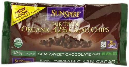 SunSpire Organic Fair Trade 42% Cacao Semi-Sweet Baking Chips, 9 Oz by Hain Celestial