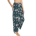 thumbnail image 2 of Uemuo Vintage Floral Pattern Women's Wide Leg Palazzo Lounge Pants with Pockets Light Weight Loose Comfy Casual Pajama Pants-X-Large, 2 of 9