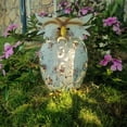 thumbnail image 2 of Wrought Iron Animal Painted Peacock Garden Statues With Solar Lights For Courtyard Balcony Decor, 2 of 13