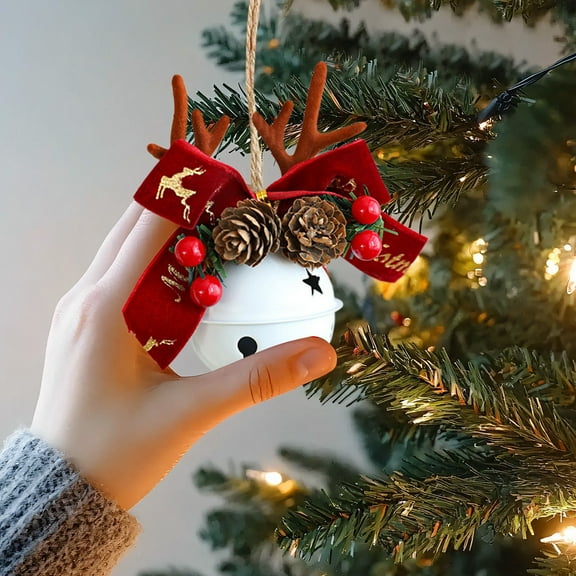 Under $1! PEONAVET Christmas Bell Ornaments Hanging Xmas Tree Decorations Large Size Bells with Ribbon Bow for for Crafts Holiday Party Favors