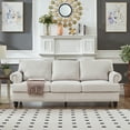 thumbnail image 2 of Living Room Sofas 83" Modern Classic Design with Nails Living Room Three Seater Sofa Fabric Couch,Upholstered Polyester Beige.,Comfortable Sofas, 2 of 7