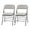 Fabric White, variant on VibrantEcho Pack of 2 (Fabric/Vinyl) Steel Frame Metal Foam Padded Folding Chairs (Black, Gray, White) (2-Pack - Fabric Gray)