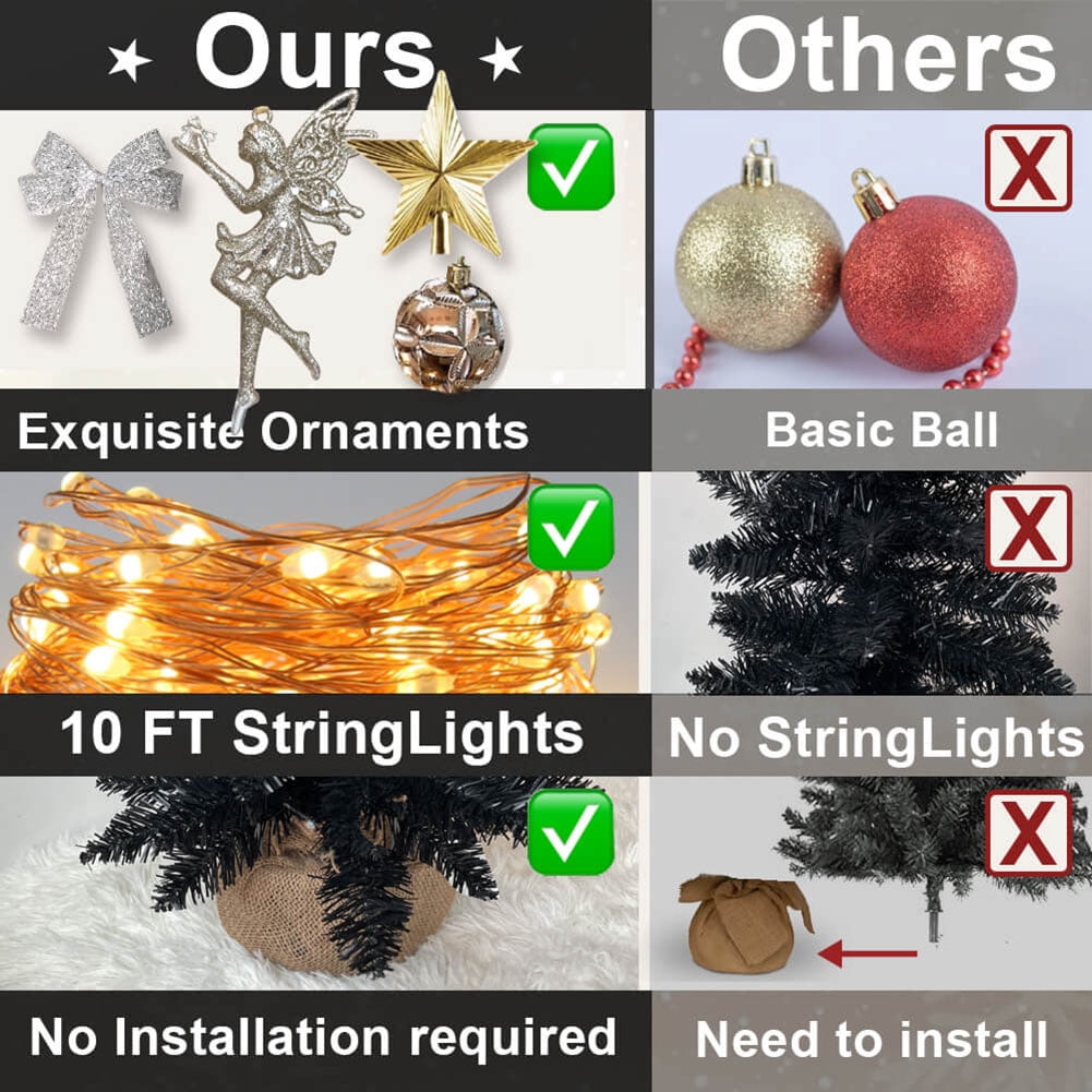 Kadyn Small Christmas Tree, 2ft Mini Christmas Tree, Artificial Small Desktop Xmas Tree with Tree Ornaments, for Christmas Thanksgiving Decorations-F Kadyn Small Christmas Tree, 2ft Mini Christmas Tree, Artificial Small Desktop Xmas Tree with Tree Ornaments, for Christmas Thanksgiving Decorations-F