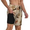 thumbnail image 2 of Kdxio Cartoon Squirrel Print Men's Swim Trunks with Compression Liner 7 Inch Inseam Quick Dry Swim Shorts, 2 of 7