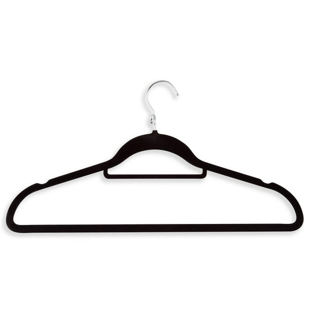 Honey Can Do Velvet Touch Cascading Suit Hanger, Black, 18Pack
