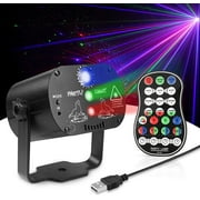 VONTER Lights RGB LED 2 in 1 Stage Beam Lights Sound Activated DJ Party Lights with Strobe Flash Effects, Timing LED Stage Light Projector with Remote Control for Home Birthday Dance Party
