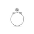 thumbnail image 3 of FB Jewels 10kt White Gold Womens Round Prong-set Diamond Oval Cluster Baguette Ring 1/10 Cttw, 3 of 3