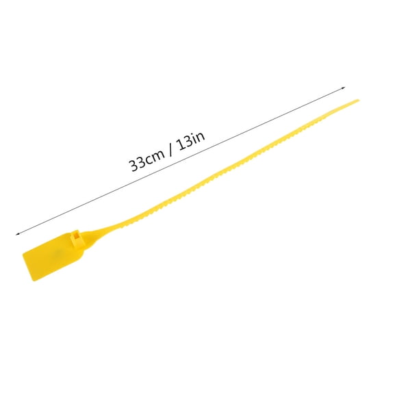 100Pcs Plastic Self Locking Tag for Shoes, Bags with , 12 oz, Red and Yellow Labels for Logistics