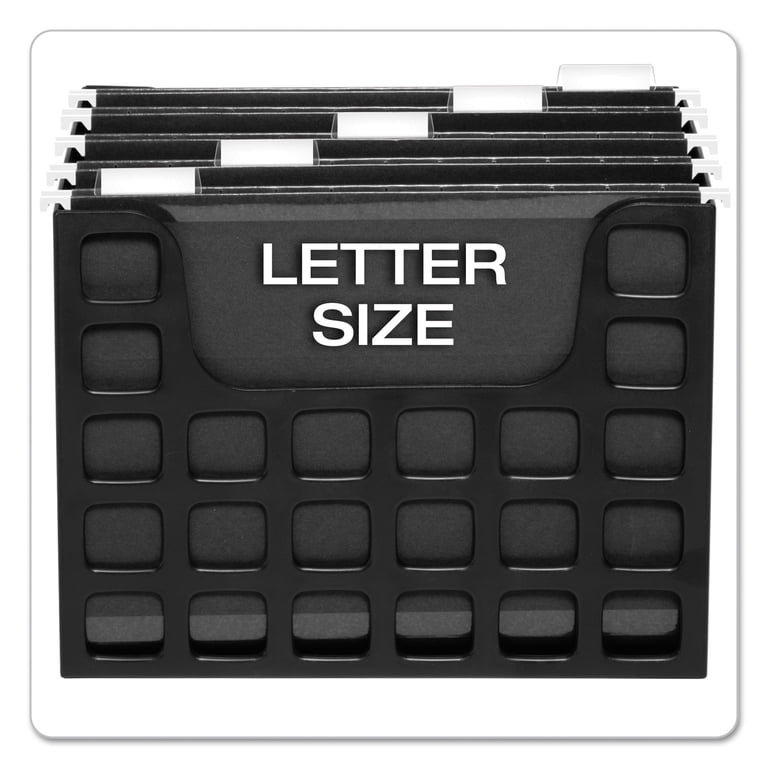 DecoFlex Desktop Hanging File Organizer - Plastic, Black, Holds Letter Size Files, Includes 5 Folders