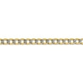 thumbnail image 4 of 14K Yellow & Rhodium 5.2mm Semi-Solid With Pave Curb Chain (20 X 5.2) pwf120-20, 4 of 5