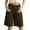 #01 Army Green 【Mix & Match: Stock Up on Your Favorite Colors】, variant on Women's Solid Color Casual Diagonal Five Quarter Shorts With Pockets, Polyester Mid Waist Stretchy Flowy Hem, Functional Side Pockets, Lightweight Pull On For Home Daily Wear
