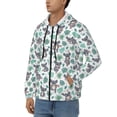 thumbnail image 3 of Uemuo Bears and Tropical Leaves for Men's Fashion Full-zip Hoodies & Sweatshirts with Kangaroo Pocket, Zip-up Hooded Sweatshirt, Moisture Wicking & Breathable-Medium, 3 of 5