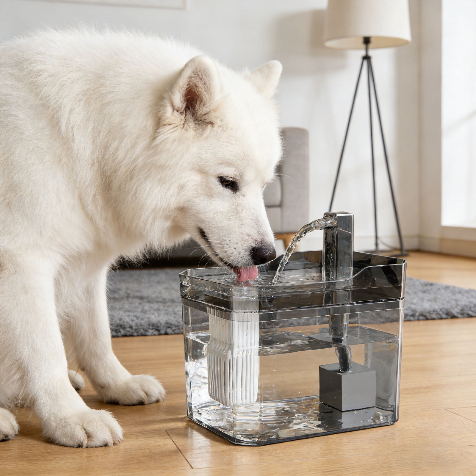 Automatic Cat Water Dispenser, 1.5L Quiet Pet Fountain with Smart Sensor & Low Water Shut-Off - Easy Clean Design for Indoor Pet Hydration