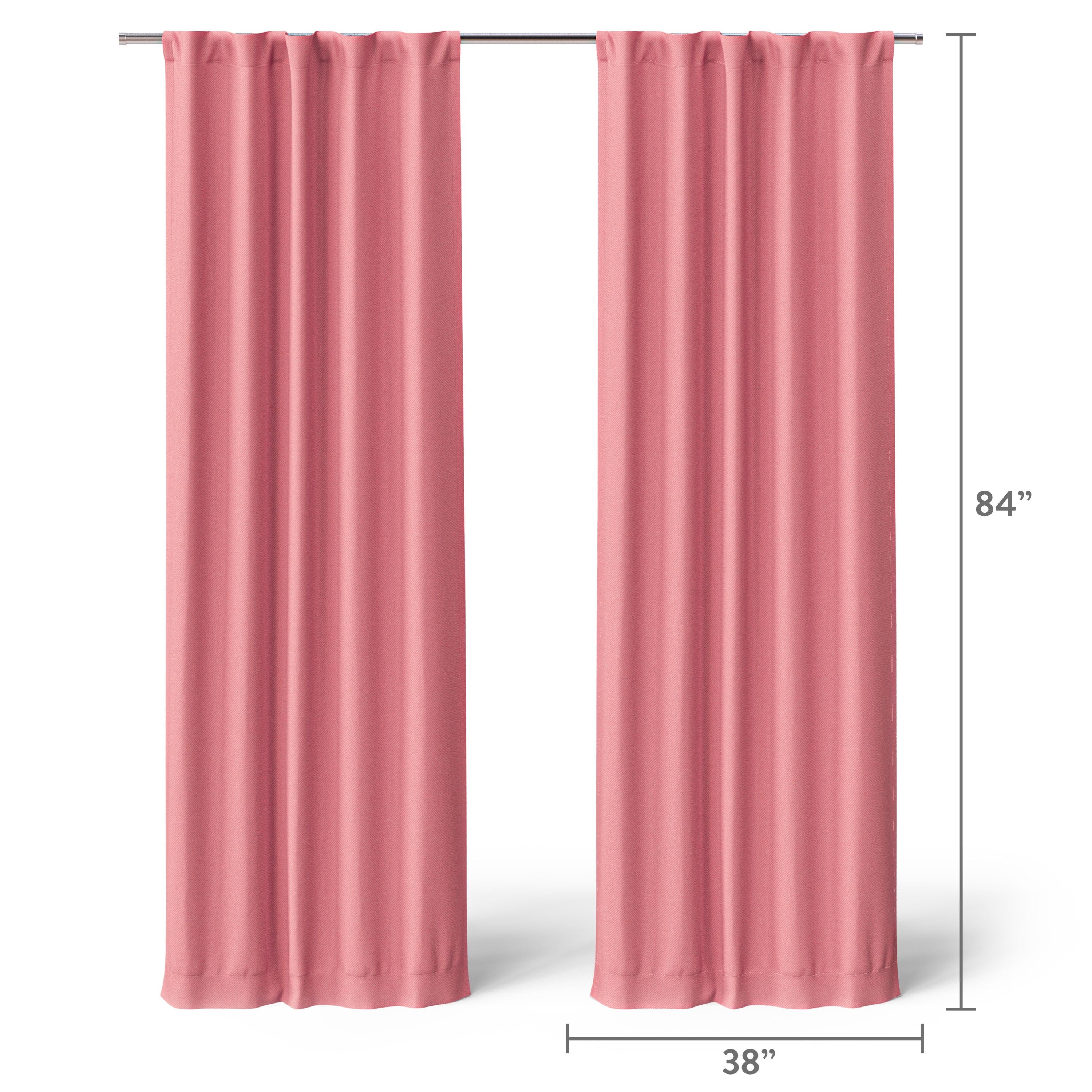 Mainstays Kids Blackout Curtain Panel Pair, Pink, Rod Pocket with Back Tabs, Set of 2, 30 in x 84 in