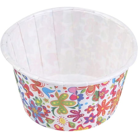 100pcs Round Cake Baking Cups Mini Cake Liners Paper Roll Cups Muffin Cup Baking Tools and Accessories (rainbow pattern)