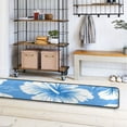 thumbnail image 7 of Blue White Florals Tropical Hawaii Long Floor Mat Runner Rug Area Mat Noise Reduction Water Absorbent Non-Slip 72" x 24", 7 of 7