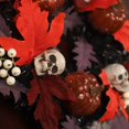 thumbnail image 3 of Halloween Garland Simulation Pumpkin Garland Maple Leaf Hanging Wreath for Halloween Decor, 3 of 10