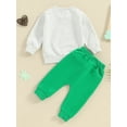 thumbnail image 5 of Elippeo Toddler Boys Ireland Festival Outfits 3M 6M 12M 18M 24M 3Y Letter Print Long Sleeve Sweatshirts and Long Pants 2Pcs Clothes Set, 5 of 10