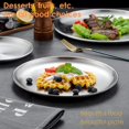 thumbnail image 1 of Plato redondo de acero inoxidable, platos de metal para acampar, platos de acero inoxidable, platos de cena de metal reutilizables para acampar al aire libre (1 pieza, plateado) ShuxiuWang 8390614770867, 1 of 1