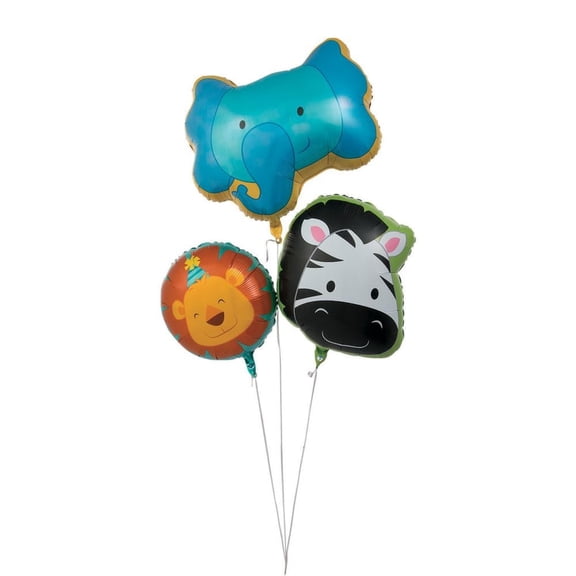1St Zoo Mylar Balloons - Party Decor - 3 Pieces