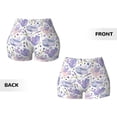 thumbnail image 4 of KLL Lavender Flowers Pattern Workout Shorts for Women Scrunch Short Gym Yoga Running Sport Active Exercise Fitness Shorts, 4 of 8