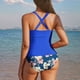 thumbnail image 4 of Traje de baño de bikini de verano con estampado de moda para mujer, con cojín en el pecho y sin soporte de acero, sin espalda, con tirantes, de nailon., 4 of 5