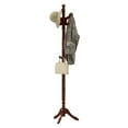 thumbnail image 1 of Costway Solid Rubber Wood Coat Rack with 3 Adjustable Heights and 11 Hooks for Hallway Brown, 1 of 10