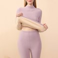 thumbnail image 4 of HAPIMO Soft Fleece Lined Thermal Underwear Sets Warm Winter Sleepwear Base Layer Suits for Cold Weather High Neck Outfits Tracksuits Purple XXL, 4 of 5