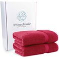 White Classic Luxury Bath Towels Large Pack of 4, Hotel Quality