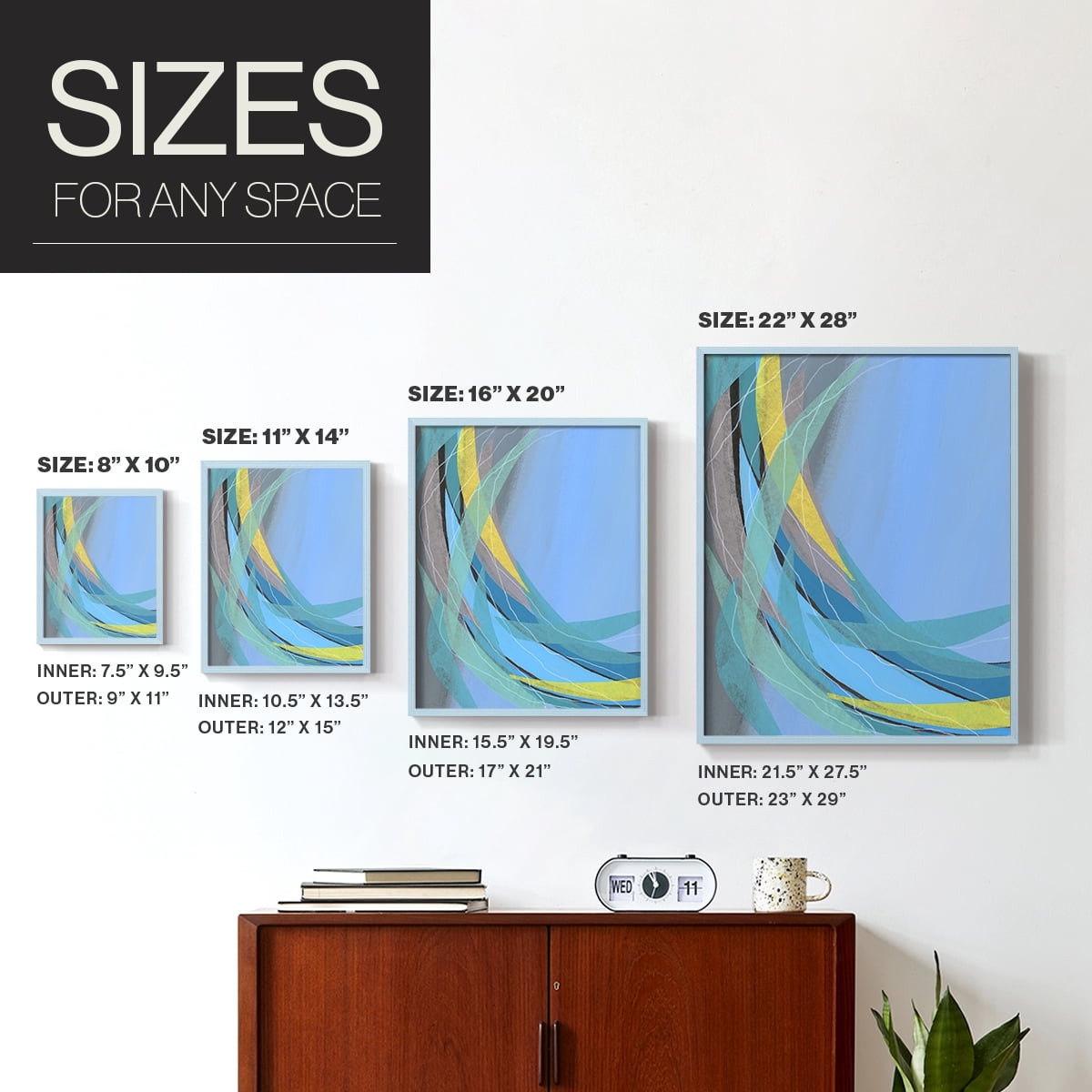 Circulating Flow I Framed Print in Blue Solid Wood Framed Print No Nail Hanging