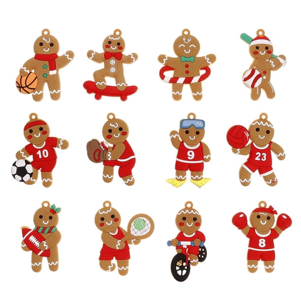 Christmas Gingerbread Man Pendant No Tóxico Goma Suave Decoraciones Para Árboles De Navidad Snow Insípido Colgante Sports Series Con Forma Única Para Sala De Estar Dormitorio Al Aire Libre12Pcs 2Pcs Moyic HA013858-00