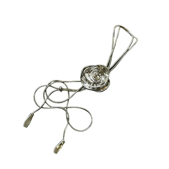 AOOOWER Delicate Camellia Necklace Metal Jewelry Fashion Flower Neck Jewelry for Women Seeking Unique Style and Craftsmanship