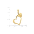 thumbnail image 2 of 14K Gold Polished And D/C Open And Puffed 3D Heart Pendant, 2 of 4