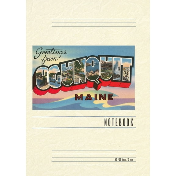 Vintage Lined Notebook Greetings from Ogunquit, (Paperback)