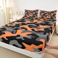 thumbnail image 3 of Feelyou Grey Orange Camouflage Twin Sheet Sets, Camo Abstract Teens Bedding, 3-Piece, 3 of 7