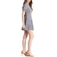 thumbnail image 4 of Vestido de verano elegante de manga corta con flores para mujer, por encima de la rodilla, L, azul polvo, 4 of 7