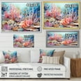thumbnail image 4 of Designart "Coral Wonderland In Pink And Blue I" Coastal Coral Under Water Floater Framed Wall Decor, 4 of 5