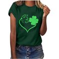 thumbnail image 4 of Patrick's Day Mujer Casual Manga Corta Impreso Cuello Redondo Blusa Camiseta Señoras Tops Pompotops  hkajfhjk460599, 4 of 6