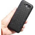 thumbnail image 2 of Nakedcellphone Case compatible with Kyocera DuraTR Phone, [Black Tread] Slim Ribbed Kickstand Hard Cover View Stand for DURA TR E4750, 2 of 3