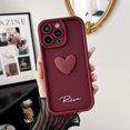 thumbnail image 3 of Bonita funda personalizada con nombre y corazón de amor para iPhone 16, 15, 14, 13, 12, 11 Pro Max, funda de silicona suave de lujo personalizada DIY 15 Pro Max, 3 of 5
