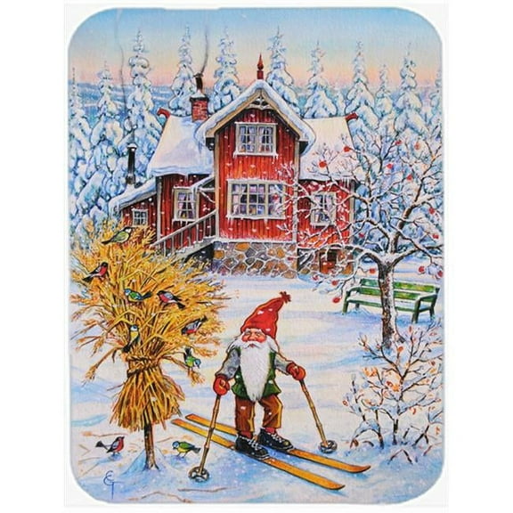 Christmas Gnome Skiing Mouse Pad, Hot Pad or Trivet