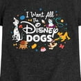 thumbnail image 3 of Disney Classics - Cats & Dogs - I Want All The Disney Dogs  - Toddler And Youth Girls Short Sleeve Graphic T-Shirt, 3 of 5