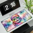thumbnail image 3 of Hippie Scottish Fold Portrait Watercolor Tie-Dye Vintage Styles Desk Mat Full Keyboard Mouse Pad Cat Lover Kitten Owner Gifts Large Mousepad - 00014, 3 of 5