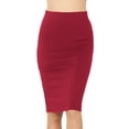 thumbnail image 2 of ClothingAve. Women's High Waist Basic Knee Length Bodycon Skirt Elastic Waistband S~3X Female Skirt, 2 of 7