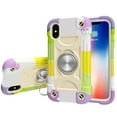 thumbnail image 2 of JTCASES for iPhone XR Case, Heavy Duty Protection Hybird PC Silicone 360° Rotating Ring Bracet Magnetic Car Mount Fully Coverage Slim Non-Slip for iPhone XR, Colorful Beige, 2 of 8
