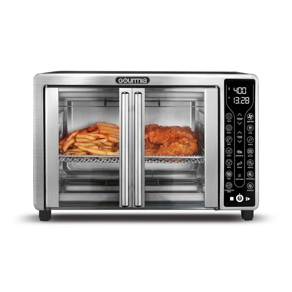 Gourmia - Freidora de aire para horno tostador, 17 presets de cocina, 1700 W, horno de freidora de aire digital de puerta francesa, accesorios de capacidad de 24 L, estante de convección, charola para